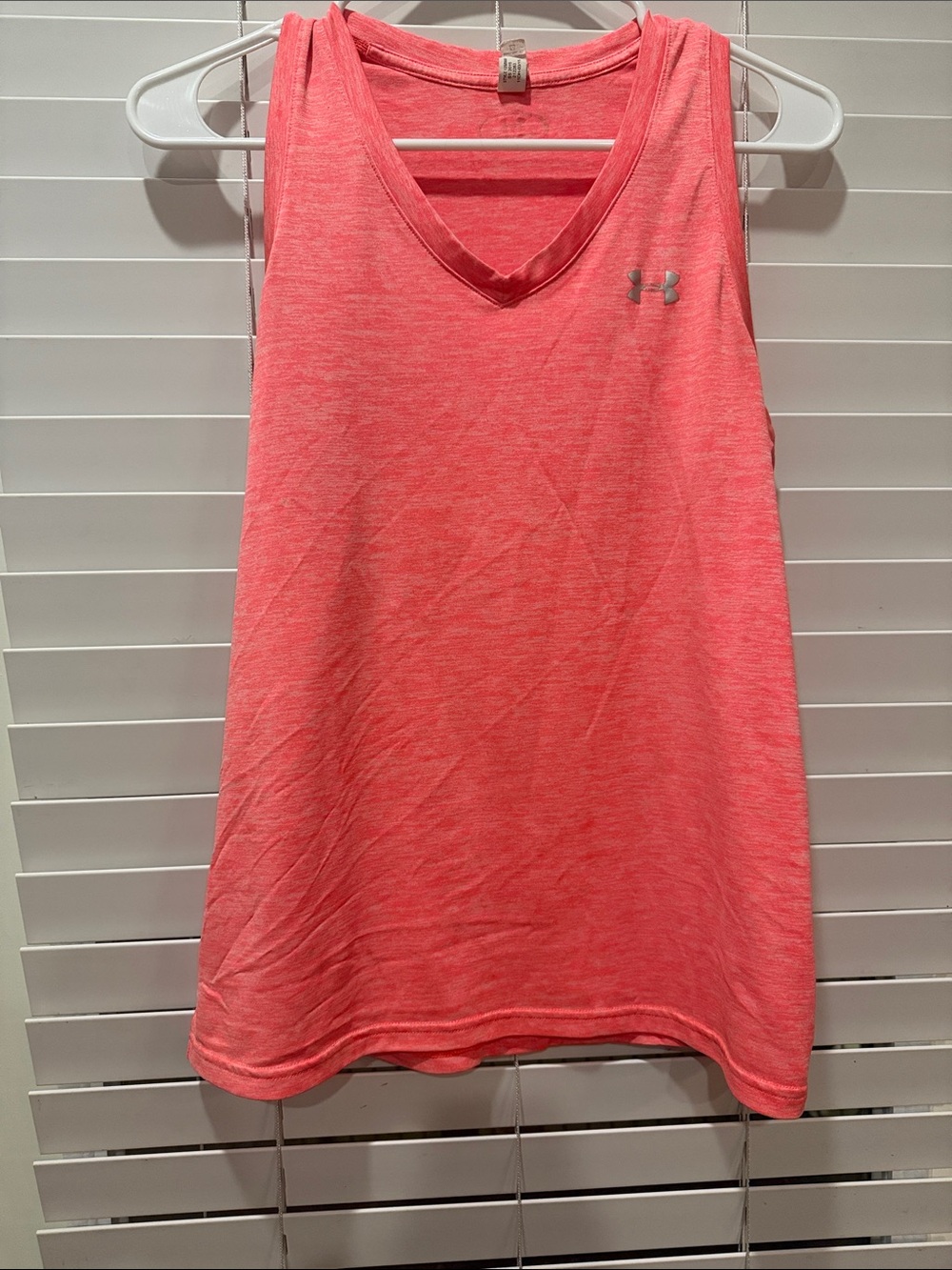 Under Armour Neon Coral Performance V-Neck Tank Top